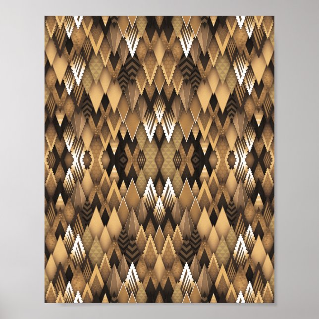 AFFICHE MOTIF TRIANGULAIRE RUSTIQUE TRIBAL (Devant)