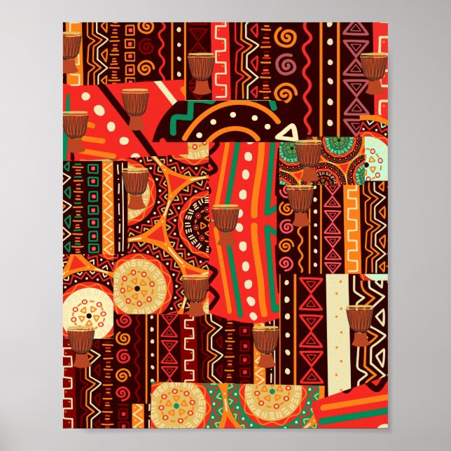 Affiche Motif tribal Afrocentrique Kente (Devant)
