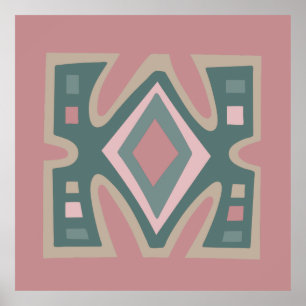 Affiche motif tribal géométrique d'Afrique Abstraite