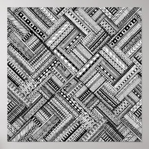 Affiche Motif tribal inspiré 2 d'art