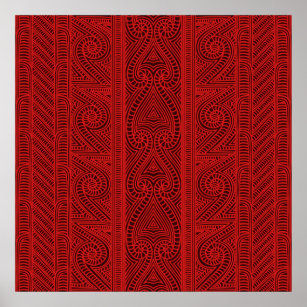 Affiche Motif tribal maori - L'art Whakairo de la sculptur