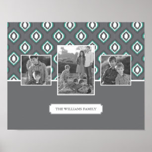 Affiche Motif tribal Retro Ikat  Photos et textes de famil