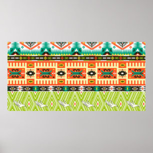 Affiche Motif tribal transparent avec éléments géométrique