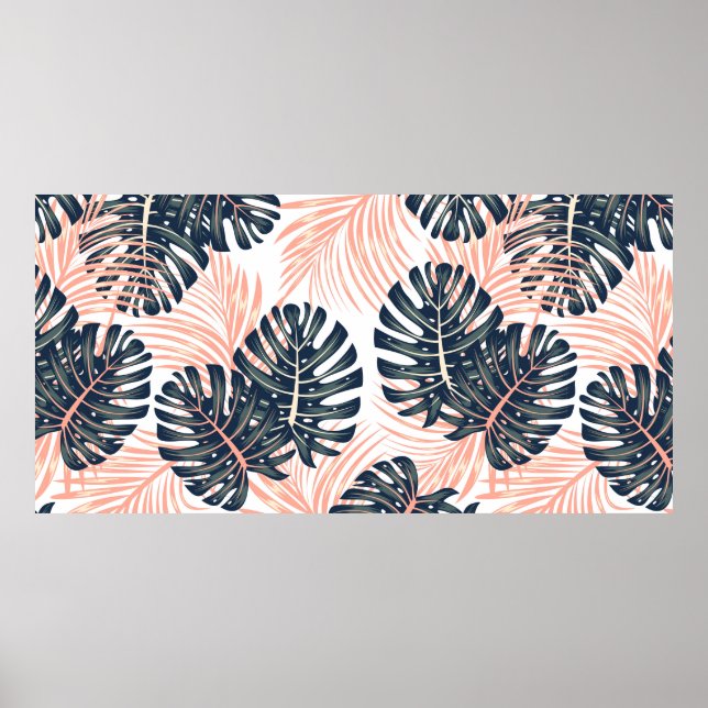 Affiche Motif tropical botanique sans couture avec pl lumi (Devant)