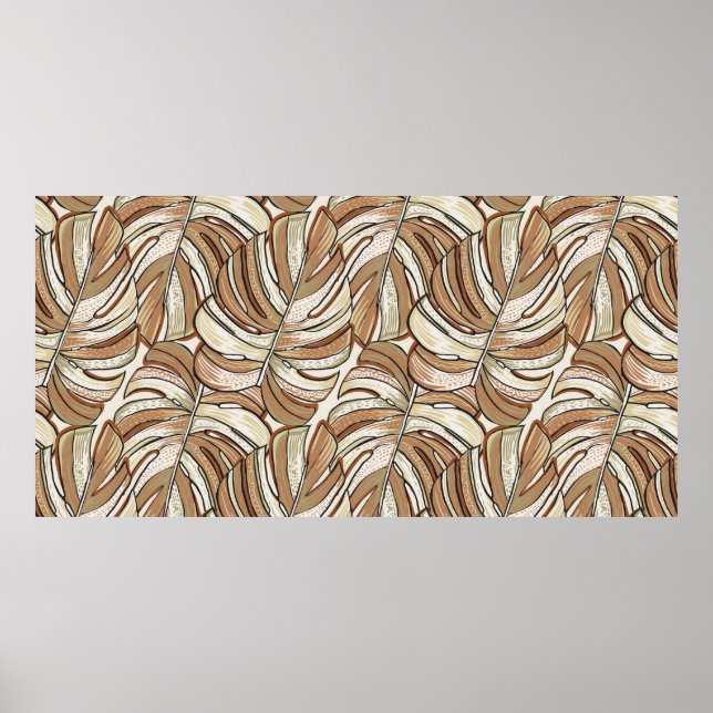 Affiche Motif tropical. Conception graphique avec mons ext (Devant)