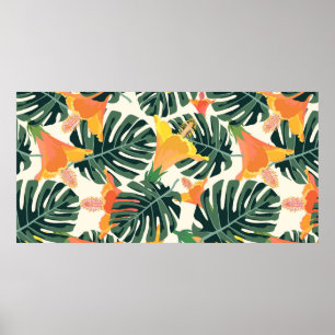 Affiche Motif tropical. Texture textile colorée. exotique