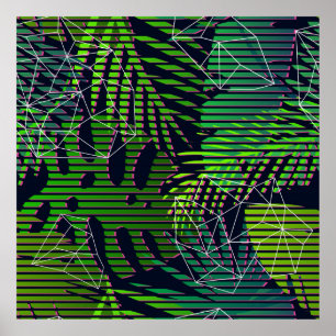 Affiche Motif tropicale sans couture avec plantes tropicau