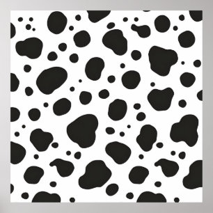 Affiche Motif Vache Noir Blanc