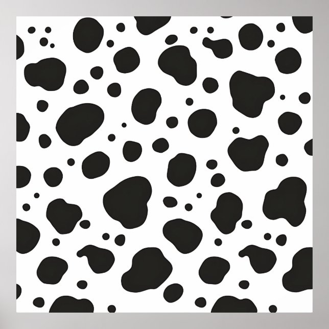 Affiche Motif Vache Noir Blanc (Devant)