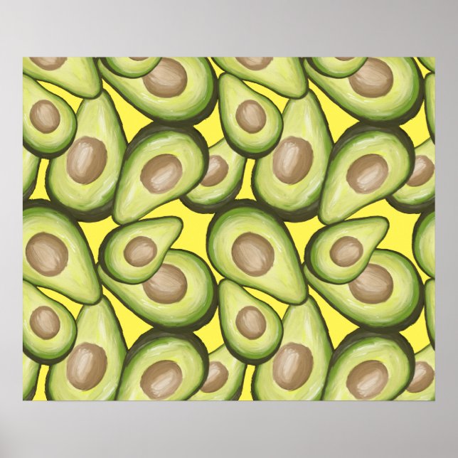 Affiche Motif Vegan Avocado frais et gourmand (Devant)