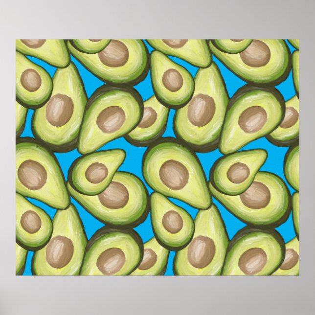 Affiche Motif Vegan Avocado frais et gourmand (Devant)