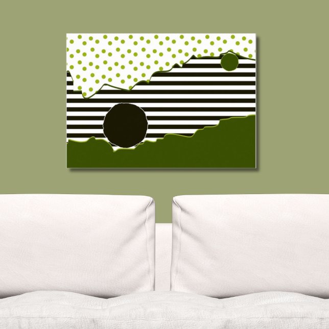 Affiche Motif vert Abstrait et points (Abstract Green Patterns)