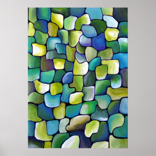 Affiche Motif vert contemporain