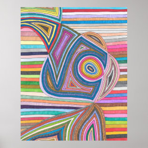 Affiche Motif vibrant à rayures géométriques abstraites