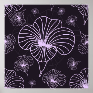 Affiche motif vintage à thème fleuri. Arrière - plan avec