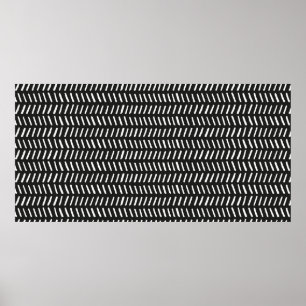 Affiche Motif vintage abstrait à rayures horizontales sans