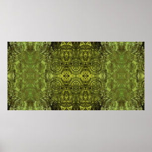 Affiche motif vintage Art nouveau coloré ornemental en