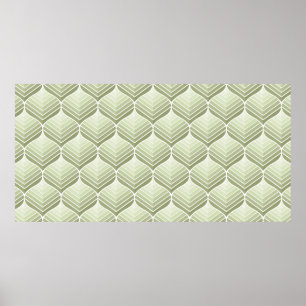 Affiche Motif vintage fleuri géométrique sans couture. Rés