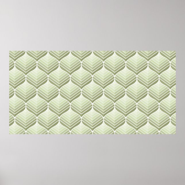 Affiche Motif vintage fleuri géométrique sans couture. Rés (Devant)