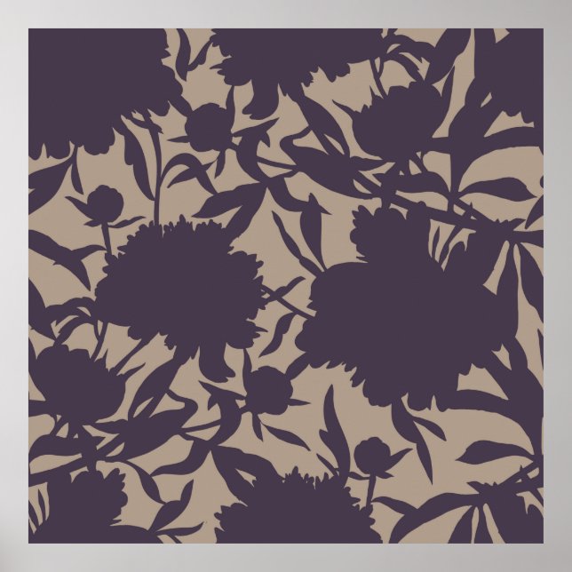 Affiche motif vintage fleuri sans couture. Silhouettes fab (Devant)