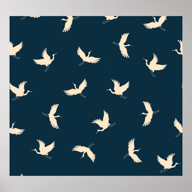 Affiche Motif Vintage japonais Silhouette (Devant)