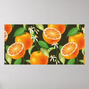 Affiche motif vintage orange