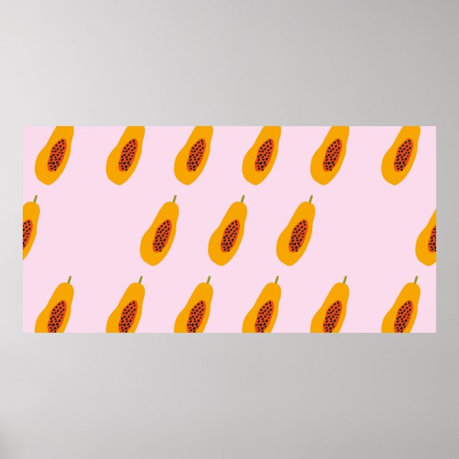 Affiche Motif vintage Papaya (Devant)