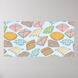 Affiche motif vintage sans couture avec des coussins color
