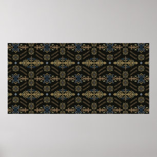 Affiche Motif vintage sans couture dans le style ethnique.