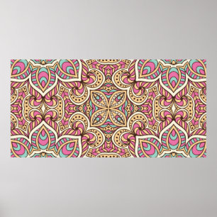 Affiche Motif vintage sans couture. Elément décoratif vint