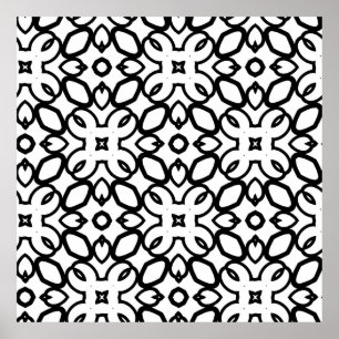 Affiche Motif vintage sans couture en ornement géométrique