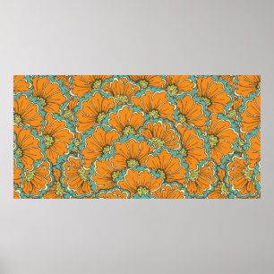 Affiche motif vintage sans soudure