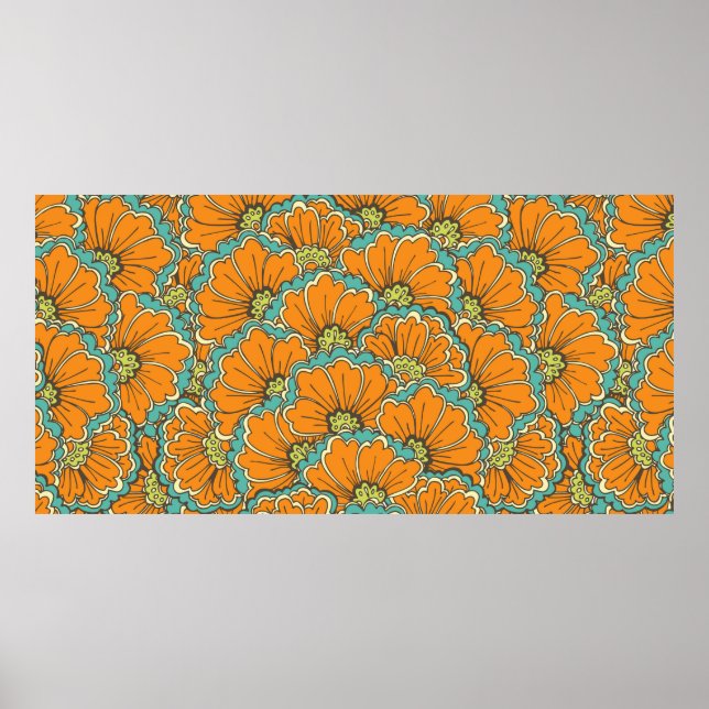 Affiche motif vintage sans soudure (Devant)