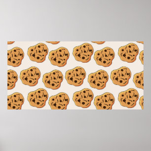 Affiche Motif vintage sans soudure cookies. dessin à la ma