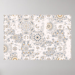 Affiche Motif vintage transparent avec effet attriti