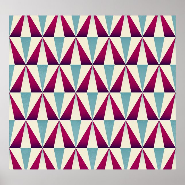 Affiche motif vintage triangle géométrique sans couture. (Devant)