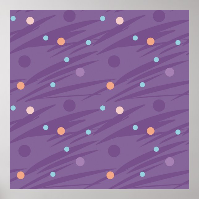Affiche motif violet Abstrait sans soudure avec cercles et (Devant)