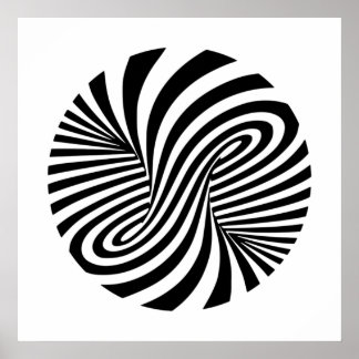 Affiche Motif Vortex noir et blanc - Illusion optique