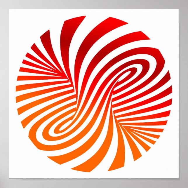 Affiche Motif Vortex rouge et blanc - Illusion optique (Devant)