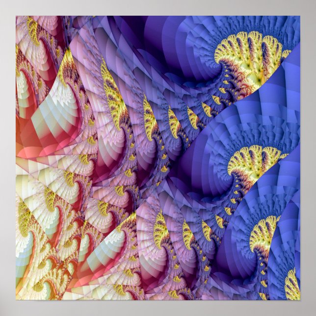 Affiche Motif Waves Abstrait (Devant)