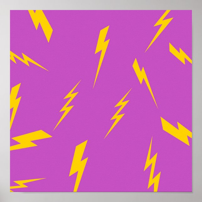 Affiche Motif Y2K Fond Violet Éclair (Devant)