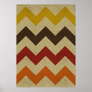 Affiche Motif zig zag du chevron rétro