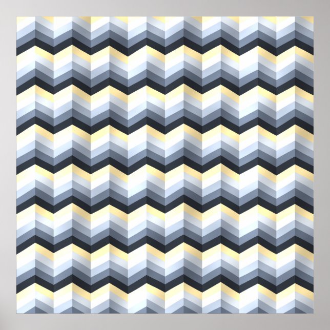Affiche Motif zigzag minimaliste  (Devant)