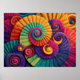 Affiche Motifs Abstraits de la spirale vibrante