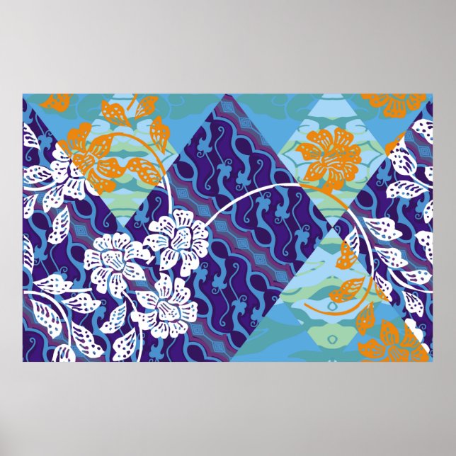 Affiche motifs batik indonésiens avec plan très distinctif (Devant)