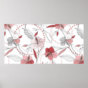 Affiche Motifs botaniques. Motif de fleurs sans soudure is