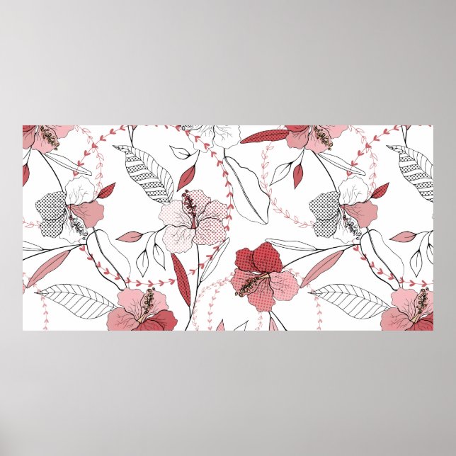 Affiche Motifs botaniques. Motif de fleurs sans soudure is (Devant)