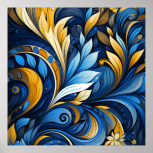 Affiche motifs d'art populaire ukrainien