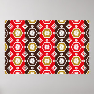 Affiche Motifs de batik indonésiens avec un plan très dist