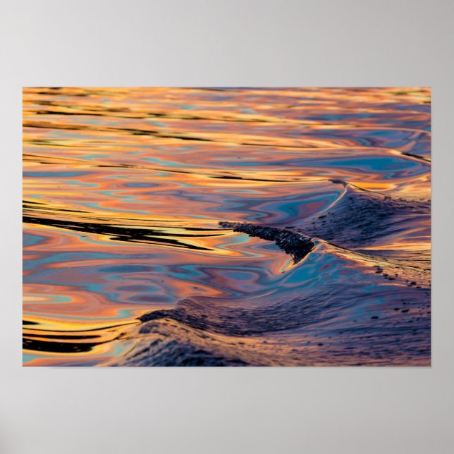 Affiche Motifs de coucher de soleil réfléchi dans le silla (Devant)